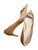 Rupert Sanderson tan snake-embossed pumps with slim heel, side view View 2
