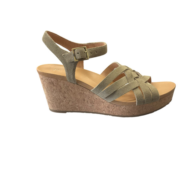 Used Ugg Australia Wedge Sandals 8.5 60105-S000246583 Tan Thumbnail