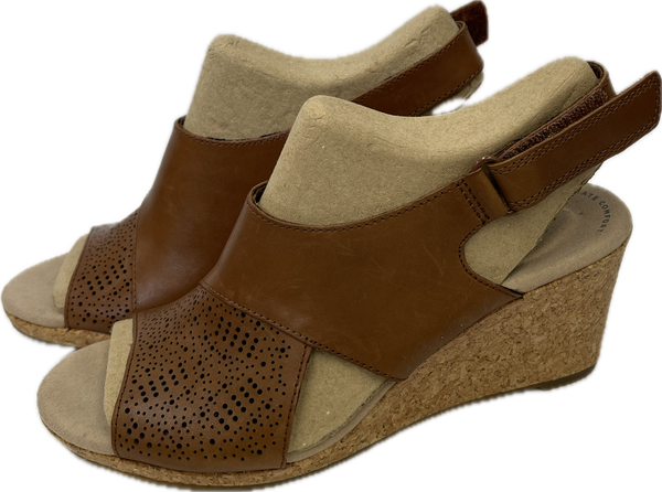 Used Clarks Wedge Sandals 8.5 60030-S000856630 Brown Thumbnail