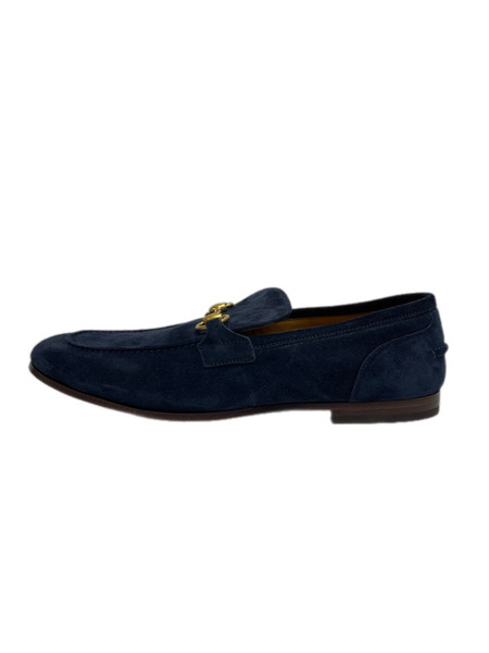 navy blue and gold mens dress shoes Used Salvatore Ferragamo 7 embroidered lace look