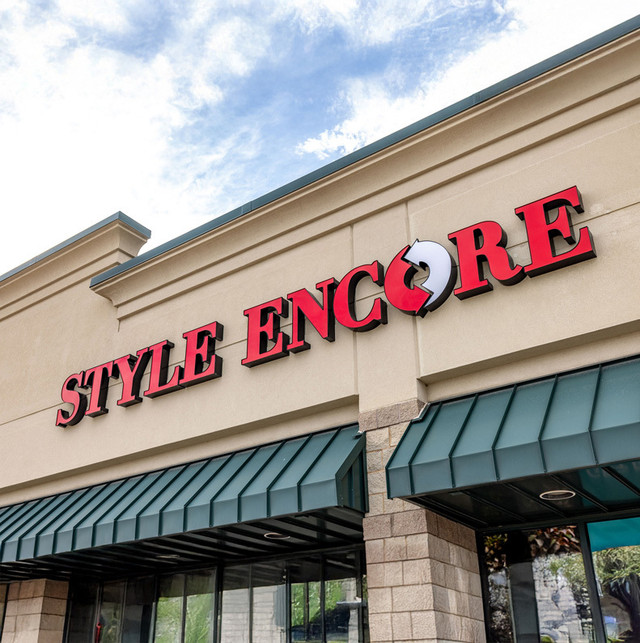 Style Encore storefront with open sign