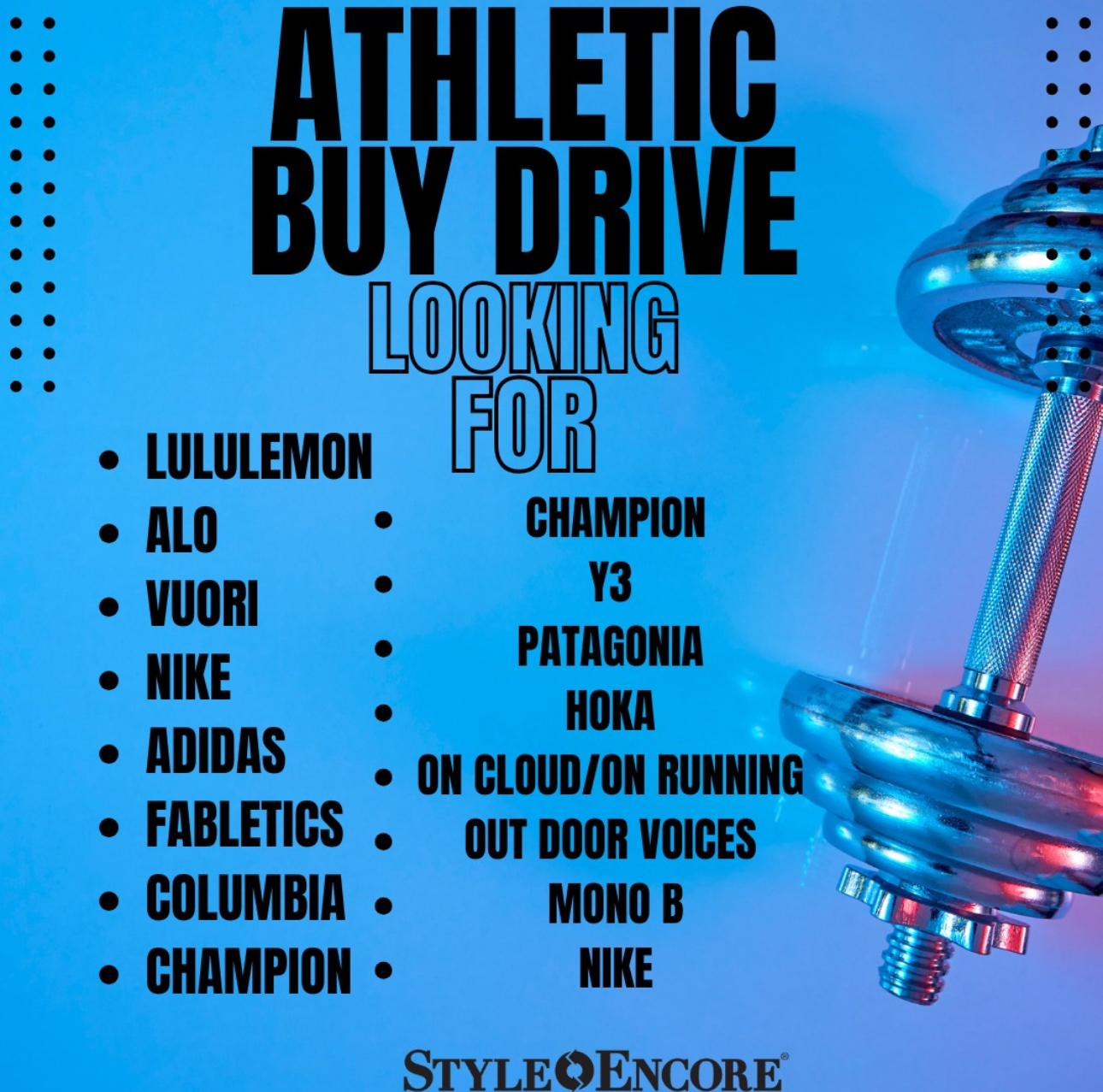 Join us for our Athletic Buy Drive