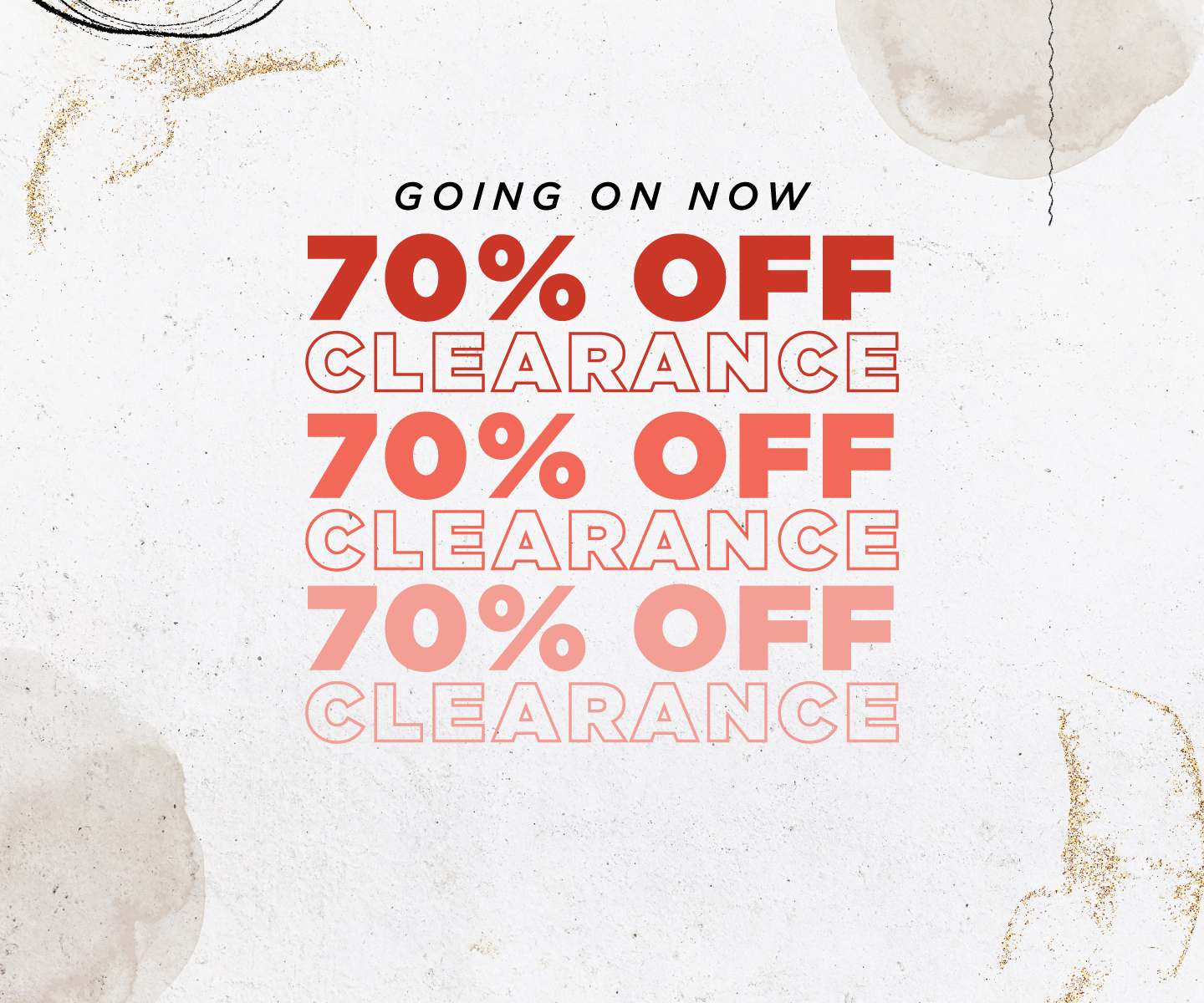 70% off clearance going on now
