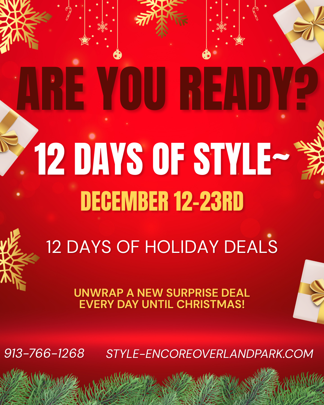 A text slide with verbiage about our 12 days of style