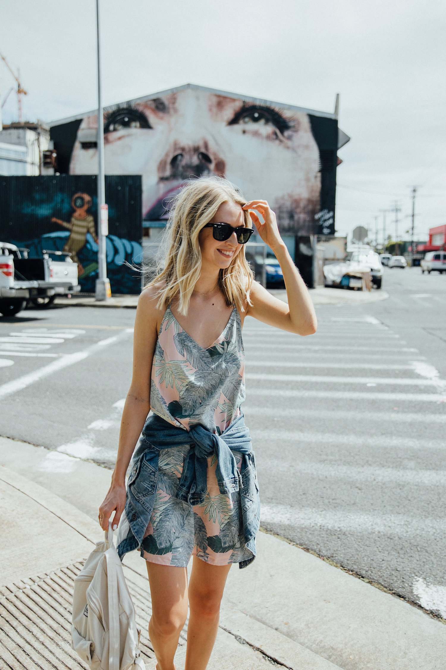 women in spring top outside