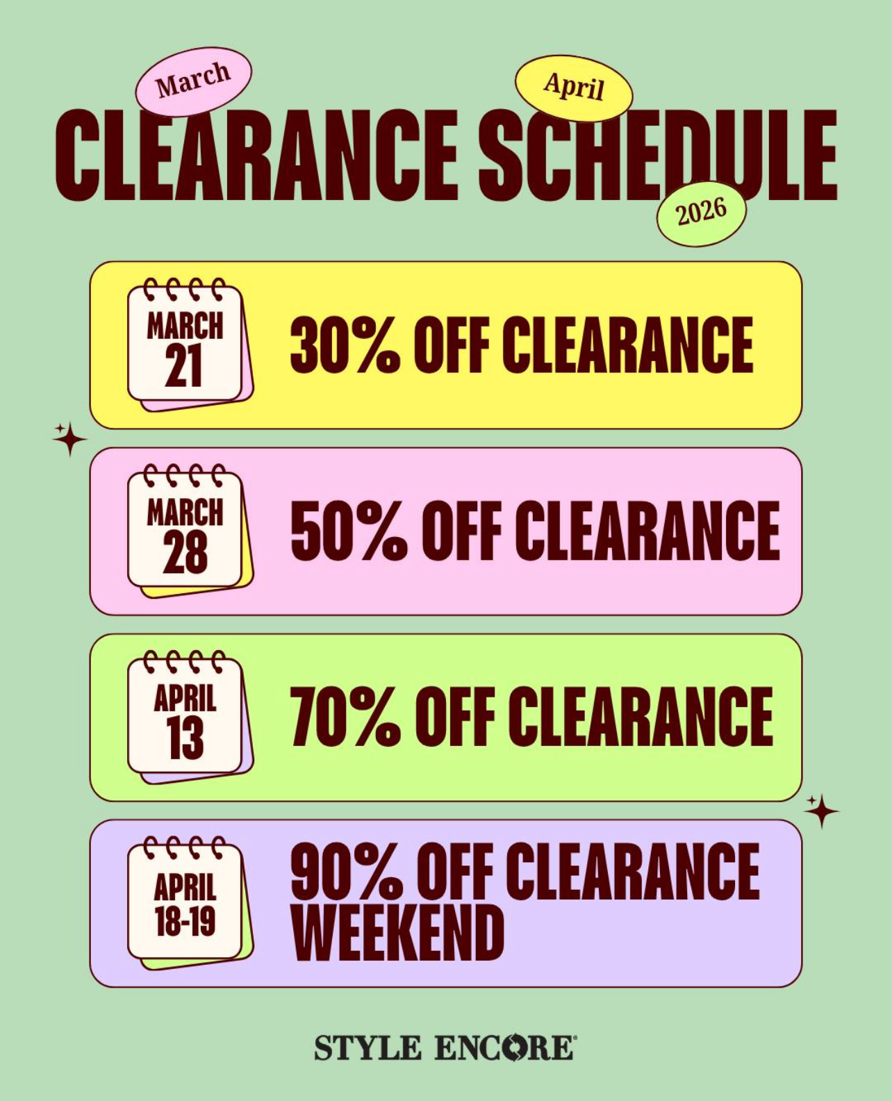 Clearance Schedule