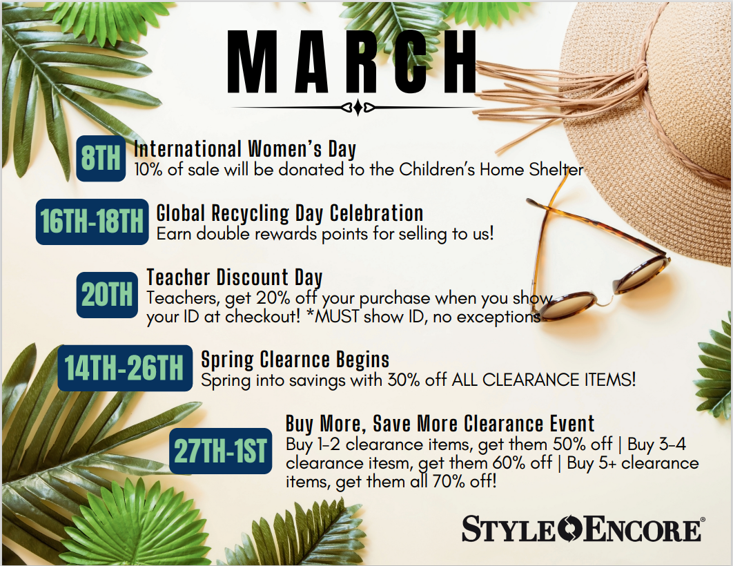 Don't miss out on our limited time events this March!