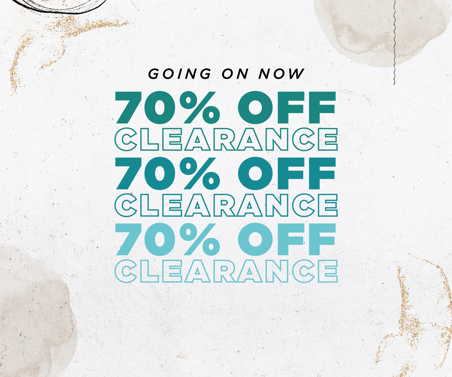 70% OFF CLEARANCE