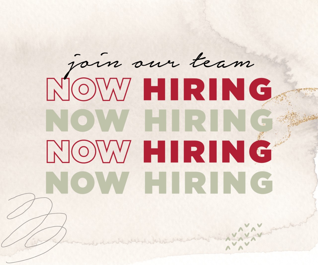 We're Hiring! Apply Today!
