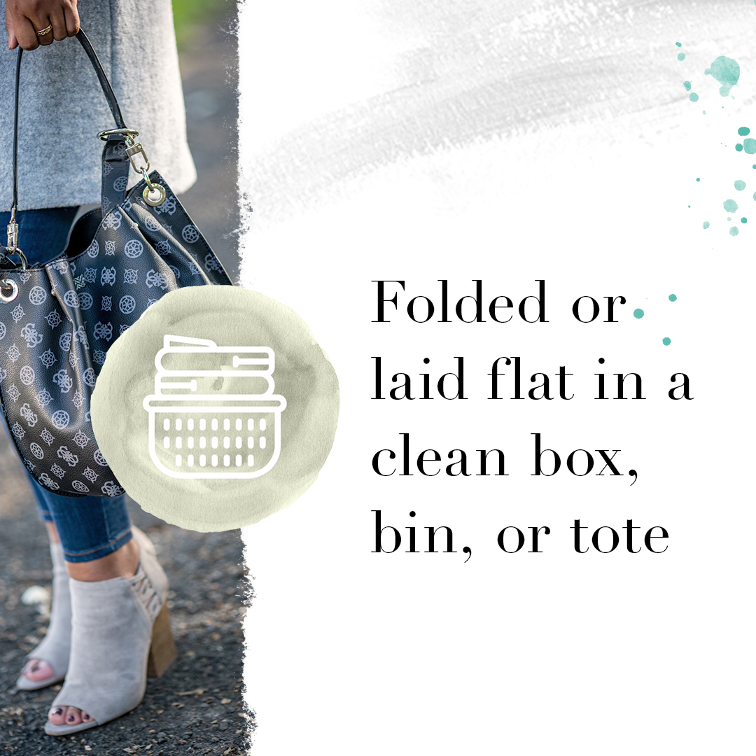 Folded, flat, in box