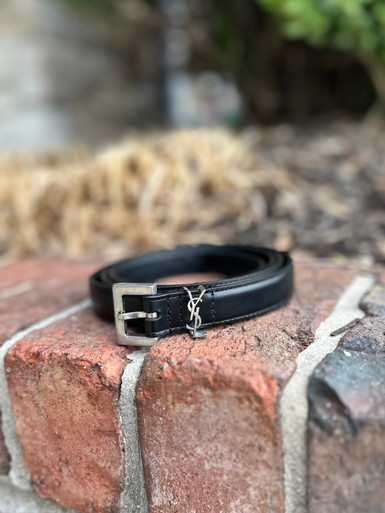 Used Yves Saint-Laurent Cassandre Thin Leather Belt L 12-14