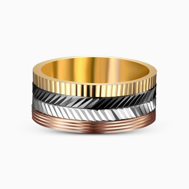 Textured Wedding Band in 18K Gold (Size 15) - 000000F3955-E55
