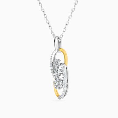 Circle Diamond Necklace in 18K Gold - PN40-578 Circle Diamond Necklace in 18K Gold - PN40-578