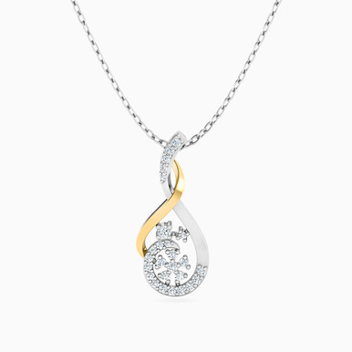Pear Diamond Necklace in 18K Gold - PN40-570 Pear Diamond Necklace in 18K Gold - PN40-570