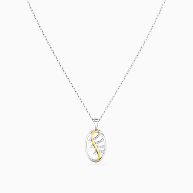 Oval Diamond Necklace in 18K Gold - PN40-554 Oval Diamond Necklace in 18K Gold - PN40-554