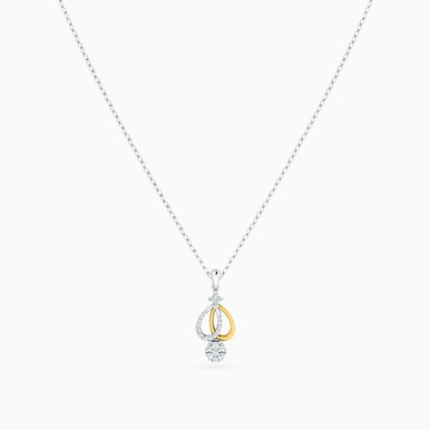 Heart Diamond Necklace in 18K Gold - PN40-553 Heart Diamond Necklace in 18K Gold - PN40-553