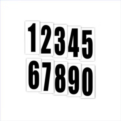 Black kart racing number sticker set 0 to 9 for number plate display NUNJ0