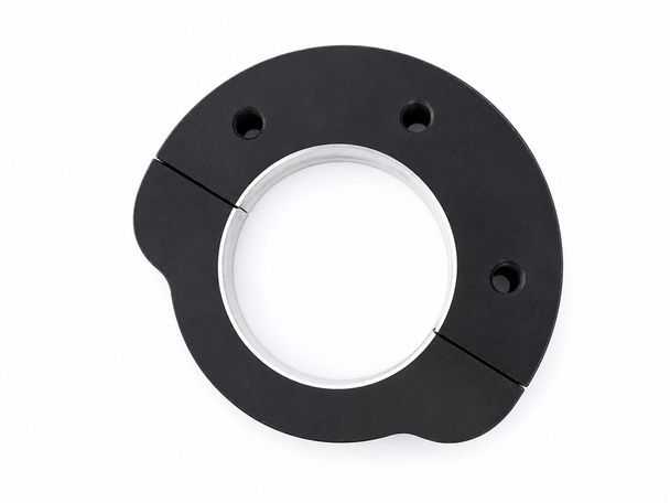 Genuine Maverick Kart 30mm black anodised two-piece quick-release bearing carrier supplied with two M8 mounting bolts.