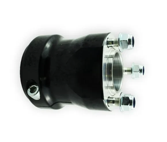 Black Italsport 50 x 80mm rear wheel hub for 50mm axle supplied with wheel studs installed.