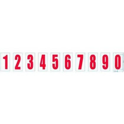 Red kart racing number sticker set 0 to 9 for number plate display NUNCR0