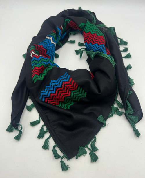 Elements Kufiya Green Tassels