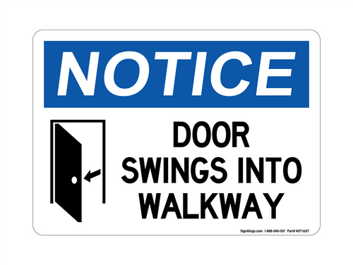 Door Swings Into Walkway (Door Symbol), Notice Symbol