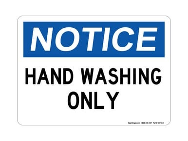 Hand Washing Only, OSHA Notice Sign (Part#: NOT1611)