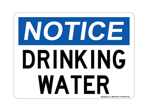 Drinking Water, Notice Sign