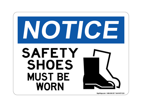 Safety Shoes Must Be Worn (With Shoes Symbol), Notice Sign