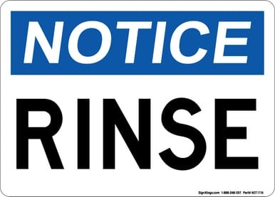 Rinse, OSHA Notice Sign (Part#: NOT1718)