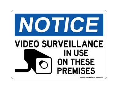 Video Surveillance In Use On These Premises (Camera Symbol) Version 2,OSHA Notice Sign (Part#: NOT1753)
