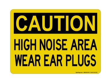 High Noise Area Wear Ear Plugs, OSHA Caution Sign (Part#: CAU1035)