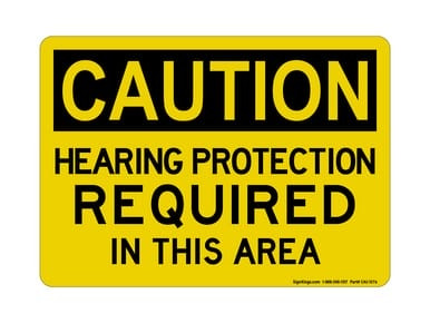 Hearing Protection REQUIRED In This Area, OSHA Caution Sign (Part#: CAU1076)