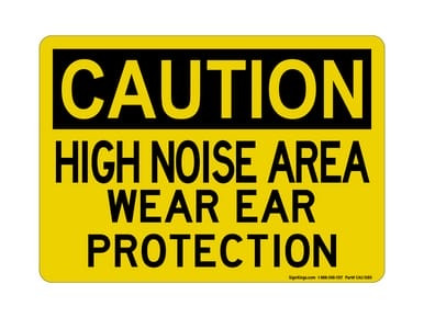 High Noise Area Wear Ear Protection, OSHA Caution Sign (Part#: CAU1080)