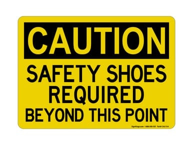 Safety Shoes Required Beyond This Point, OSHA Caution Sign (Part#: CAU1114)