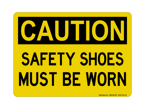 Safety Shoes Must Be Worn,  Caution Sign