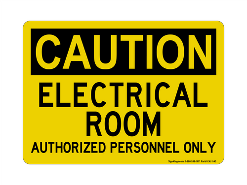 Electrical Room Authorized Personnel Only, Caution Sign