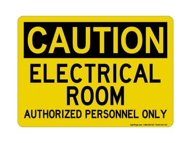Electrical Room Authorized Personnel Only, OSHA Caution Sign (Part#: CAU1145)