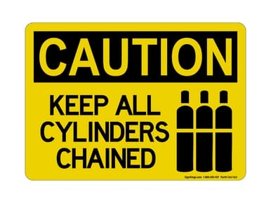 Keep All Cylinders Chained (Tank Symbol), OSHA Caution Sign (Part#: CAU1162)