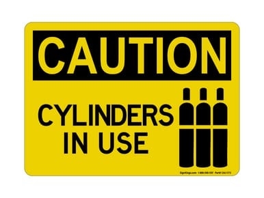 Cylinders In Use (Tank Symbol), OSHA Caution Sign (Part#: CAU1172)