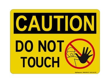 Do Not Touch (Worker Stop Symbol), OSHA Caution Sign (Part#: CAU1199)