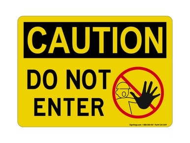 Do Not Enter (Worker Stop Symbol), OSHA Caution Sign (Part#: CAU1209)