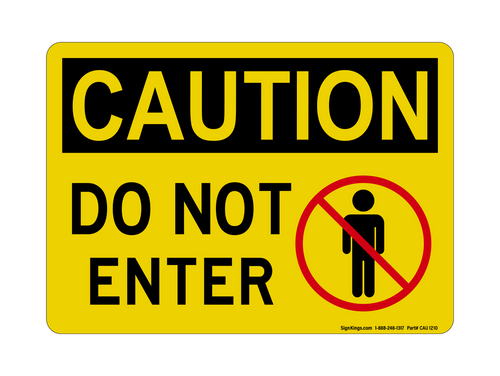 Do NO REFt Enter (NO REF Person Symbol), Caution Sign