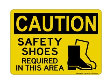 Safety Shoes Required In This Area (PPE Symbol), OSHA Caution Sign (Part#: CAU1242)