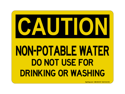 NO REFn-Potable Water Do NO REFt Use For Drinking Or Washing, Caution Sign
