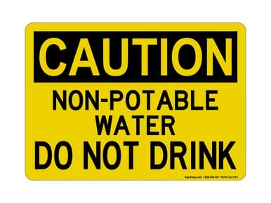 Non-Potable Water Do Not Drink, OSHA Caution Sign (Part#: CAU1254)