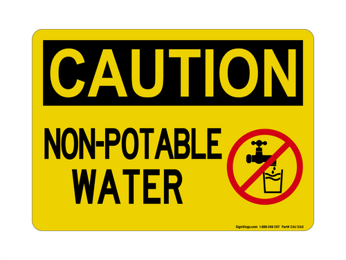 NO REFn-Potable Water (NO REF Water Symbol), Caution Sign