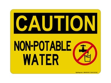 Non-Potable Water (No Water Symbol), OSHA Caution Sign (Part#: CAU1260)