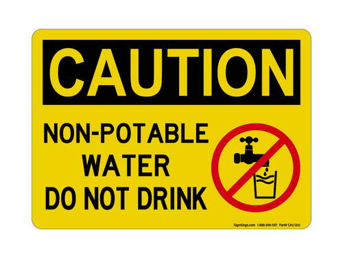 NO REFn-Potable Do NO REFt Drink Water (NO REF Water Symbol), Caution Symbol