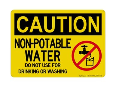 Non-Potable Do Not Use For Drinking Or Washing (No Water Symbol), OSHA Caution Sign (Part#: CAU1262)